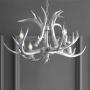 JONATHAN Y JYL6301C Eldora 26'' Adjustable Resin Antler 4-Light LED Chandelier Glam,Rustic,Cottage Dimmable, for Dining Room, Foyer, Bedroom, Silver