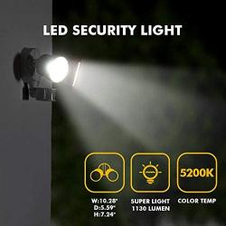 LUTEC P6221W-PIR24 1130 Lumen 15 Watt 26 LED Motion Activated Integrated Dual-Head Floodlight Outdoor, IP54 Waterproof Exterior Security Wall Light for Patio, Garden, Yard-White