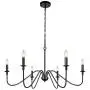 Lampundit 6-Light Iron Chandelier Black Farmhouse Chandelier Classic Candle Ceiling Pendant Light Fixture for Kitchen Island Dining Room Living Room Foyer Barn
