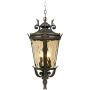 Casa Marseille Traditional Outdoor Ceiling Light Hanging Mediterranean Veranda Bronze Scroll 23 3/4'' Champagne Hammered Glass Damp Rated for Exterior House Porch Patio - John Timberland