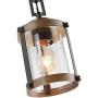 LOG BARN Pendant Lighting for Kitchen Island, Farmhouse Mini Chandelier in Faux Wood Metal with Bubbled Glass Shade, Rustic Ceiling Fixture Hanging for Dining Room, Hallway
