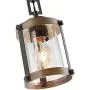 LOG BARN Pendant Lighting for Kitchen Island, Farmhouse Mini Chandelier in Faux Wood Metal with Bubbled Glass Shade, Rustic Ceiling Fixture Hanging for Dining Room, Hallway