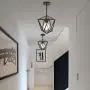 VINLUZ 1-Light Lantern Pendant Oil Rubbed Bronze Kitchen Island Light Fixtures Ceiling Hanging Lamp Metal Cage Chandeliers Adjustable Height Farmhouse Lighting Entryway Dining Rooms Bedrooms