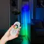 BRÜUN Corner Floor Lamp Led | Nordic Decoration Standing Floor Lamps for Living Room Night Light Dimming Standing Lamp Bedroom Decor Modern Floor Light Remote Control Black Minimal Design (RGB)