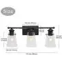 VINLUZ Farmhouse 3-Lights Vanity Lighting Fixtures for Bathroom Matte Black with Tapered Clear Glass Wall Mount Light Industrial Rustic Lights Wall Lighting Living Room Dining Room Bedroom VINLUZ Farmhouse 3-Lights Vanity Lighting Fixtures for Bathroom Matte Black with Tapered Clear Glass Wall Mount Light Industrial Rustic Lights Wall Lighting Living Room Dining Room Bedroom