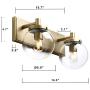 Pathson 2 Light Vintage Wall Sconce, Industrial Bathroom Vanity Light with Globe Glass, Indoor Wall Lamp Fixtures for Hallway Kitchen Bedroom