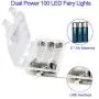 Blingstar Fairy Lights 2 Pack String Lights 33ft 100 LED USB and Battery Operated Christmas Lights Remote Control Timer 8 Modes Firefly Lights Cool White Fairy String Lights for Bedroom Wedding Decor