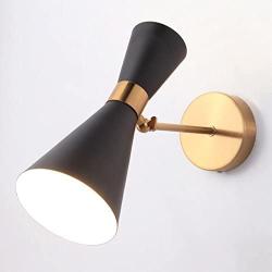 Nclon Lamps,Modern Simple Northern Europe Living Room Bathroom Wall Lamps Aisle Bedroom Bedside Reading Light Mirror lamp Adjustable Wall lamp-Black