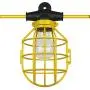Sunlite EX100-14/2/SL Commercial-Grade Cage String, 100-Feet, 10 Medium Base Sockets (E26), Indoor, Outdoor, Construction Lighting, ETL Listed, 100 Foot, Yellow