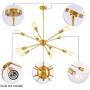 Sputnik Chandelier 10 Lights - Mobile Chandelier Lighting Fixture for Dining Room, Brushed Brass Ceiling Lighting for Bedroom,Hallway,Kitchen,Living Room