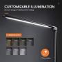Stylish Metal LED Desk lamp, Unlimited Color Modes, 7 Brightness Levels, Touch Control, 10W for Living Room, Bedroom, Office, with USB Port for Charging Output (Black)