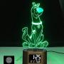 Scooby Doo Figure Cute Cartoon Dog Baby Nightlight Colorful Touch Sensor Kids Bedroom Bedside Table 3D Lamp Led Night Light (7 Colors Alarm Clock)