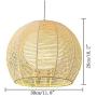 ANYE 15ft Transparent Plug-in UL On/Off Dimmer Switch Cord Retro Style E26 Lamp Holder Beige Rattan Hollow Double Lampshade Pendant Light for Dining Room Cafe Restaurant Bulbs Not Included