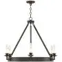 Parkham Dark Bronze Wagon Wheel Chandelier 33'' Wide Modern Farmhouse Rustic 6-Light Fixture for Dining Room House Foyer Kitchen Island Entryway Bedroom - Franklin Iron Works