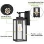 Outdoor Wall Lantern, LED Bulb Included, Matte Black Wall Sconce Light Fixtures, Architectural Fixture with Clear Glass Shade ETL List for Entryway, Porch, Doorway