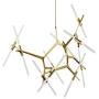 KALRI Modern Metal Sputnik Chandelier Lamp Tree Branch Pendant Lighting Ceiling Fixture with Frosted Glass Lampshade for Dining Room, Living Room, Kitchen Island, Hotel, Coffee Shop (Gold-20Lights)