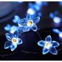 Joyathome Flower String Lights, 19 Ft 40 LED Weatherproof USB Operated Flower Cool White Fairy Lights with Upgraded Remote Timer for Holiday Weddings Bedrooms Party Decorations (Blue)