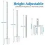 Brillihood Outside String Light Poles, (2X 10ft) Height Adjustable Stainless Steel Pole Stand for Hanging String Lights + Used for Patio, Backyard, Garden, Christmas, Café Wedding Light Décor