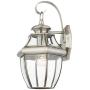 Livex Lighting 2151-91 Monterey 1 Light Outdoor Brushed Nickel Finish Solid Brass Wall Lantern with Clear Beveled Glass