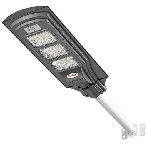 KUTON Solar Street Light, Solar Powered Outdoor Lights 6000LM, Dusk to Dawn LED Solar Light with Motion Sensor, ON/Off Switch and Remote Control for Patio, Parking Lot, Yard, Street, 90W