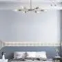 LIGOTFIRE Modern Sputnik Chandelier 6 Light Brushed Nickel Pendant Ceiling Lighting Light Fixture for Kitchen Living Room Dining Room Restaurant