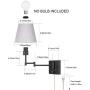 Swing Arm Wall Lamp Plug-in Cord Industrial Wall Sconce with On/Off Switch Wall Lights Fixtures 2-Lights