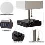 Warmiplanet 2-Pack Bedside Table lamp, Built-in 4 USB Charging Ports, AC Socket and Double Switch Bedroom lamp， Suitable for Your Bedroom, Dressing Table, Living Room, Office。