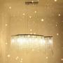 Kitchen Crystal Chandeliers Meniscus Linear Island Lighting G9 12-Lights Fireworks Pendant Lamp K9 Silver Clear Crystal Ceiling Light Fixture for Bedroom Living Dining Room Mall Bar Table Hanging