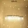 Kitchen Crystal Chandeliers Meniscus Linear Island Lighting G9 12-Lights Fireworks Pendant Lamp K9 Silver Clear Crystal Ceiling Light Fixture for Bedroom Living Dining Room Mall Bar Table Hanging