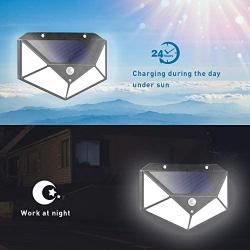 Topkar Solar Lights Outdoor 100 LED 270º Motion Sensor Security Solar Power Wall lamp(4 Pack)