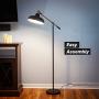 Brightech Wyatt - Industrial Floor Lamp for Living Rooms & Bedrooms - Rustic Farmhouse Reading Lamp - Standing, Adjustable Arm Indoor Pole Lamp for Crafts & Tasks