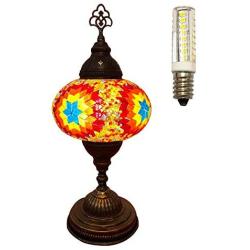 Handmade Mosaic Turkish Lamp, Vintage Bedroom Decor Table Lamp, Unique Night Light Lamps for Living Room, Room Decor for Teen Girls Boys, Bedside Lamp, Night Light for Kids, Tiffany Lamp (2, b)