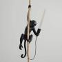 CHABEI Loft Vintage Resin Hemp Rope Monkey Pendant Light Fixture Chandelier Industrial Retro E26 Edison Ceiling Pendant Lamp for Dining Living Room Bedroom Bar Cafe (Black)