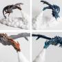 3D Printed Volcano Dragon Lamps, Dragon Fire Breathing Light with LED Warm Light Moon Night Light with USB Rechargeable for Bedroom Kids Sleep Accompany Best Gift (Blue)
