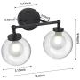 OOWOLF Bathroom Vanity Lighting, 5000K 650LM Matte Black Wall Sconce Light with 3.15 Inches Globe Glass Shape, Modern Wall Lamp for Bath Vanity Living Room Hallway Kitchen Bar Stairs(G9 LED Bulb 7W)