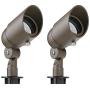 Lumina 4W LED Landscape Lights Cast-Aluminum Waterproof Outdoor Low Voltage Spotlights for Walls Trees Flags Light with Warm White 4W MR16 LED Bulb and ABS Ground Stake Bronze SFL0104-BZLED2 (2PK)