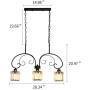 YYJLX Dining Room Light Fixture Hanging 6-Light Modern Crystal Pendant Lighting for Kitchen Island