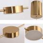LAKIQ Modern Linear Pendant Lighting Fixture 3/5 Lights LED Chandelier Hanging Ceiling Light for Dining Table Living Room Kitchen Island(Gold,5 Lights,Warm Light)