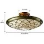 LITFAD Tiffany Style LED Ceiling Lamp Metal Decor Beige Stained Glass Three-Light Semi Flush Mount Ceiling Light Pendant Lighting for Dining Room Bedroom Corridor - 16.5'' (42 cm)