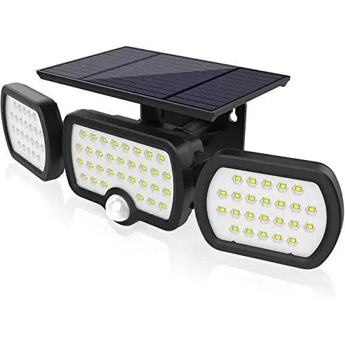 JESLED Solar Lights Outdoor with Motion Sensor, 3 Heads Adjustable Security Spotlight, 80LEDs Flood Lights Motion Detected, 360° Rotatable IP65 Waterproof Wall Light for Garage Porch Yard Patio-1 PC JESLED Solar Lights Outdoor with Motion Sensor, 3 Heads Adjustable Security Spotlight, 80LEDs Flood Lights Motion Detected, 360° Rotatable IP65 Waterproof Wall Light for Garage Porch Yard Patio-1 PC