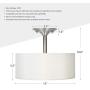 CO-Z 2 Light Drum Light Fixtures with White Shade, Modern Semi Flush Mount Ceiling Light Fixture for Kitchen, Bedroom, Living Room, Hallway, Drum Shade Flush Mount Chandelier in Brushed Nickel Finish