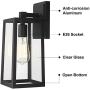 Emliviar 2 Pack Outdoor Wall Light Fixtures, Outside Wall Lights for House, Black Finish with Clear Glass, WE212B-2PK BK