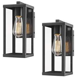 Odeums Outdoor Wall Lantern, Exterior Wall Mount Lights, Outdoor Wall Sconces, Wall Lighting Fixture ( 2 Pack)