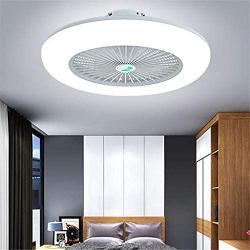 Ceiling Fan with Lights Lighting Negative Ion Fan LED Light Adjustable Wind Speed Remote Control Dimmable Fan Chandelier Modern 22 Inch Invisible Acrylic Bedroom Living Room Can Timing Hanging Lamp