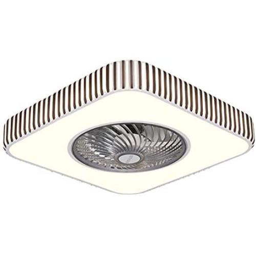 Ceiling Fan with Lights APP Bluetooth Fan Light Led Bedroom Light Ceiling Fan Light 110v Fan Light Living Room Light Modern LED Remote Control Dimmable Flush Mount Enclosed Fandelier Lamp (Square)