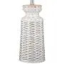 Helene Country Cottage Table Lamps Set of 2 Ceramic Rustic White Glaze Linen Shade for Living Room Family Bedroom Bedside - 360 Lighting