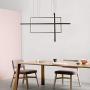 Leniure Black Square Cube LED Light Pendant Lamp Chandelier Lighting Fixture 34'' Wide 16'' Deep 20'' High, Warm White 3000K