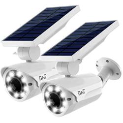 BNT Solar Motion Sensor Light Outdoor - 800Lumens Solar Lights Outdoor Wireless Solar Flood Light for Porch Garden Patio Driveway Pathway,Aluminum,Pack of 2 (White)