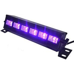 UV LED Bar, Exulight Black Lights with 3W x 6 LEDs UV Bar for Parties Halloween Club Metal Housing