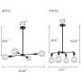 ANJIADENGSHI Sputnik Chandelier Lighting Modern Iron Pendant Light with 4 E26 Bulb for Living Room Dining Room Kitchen Bedroom Matte Black